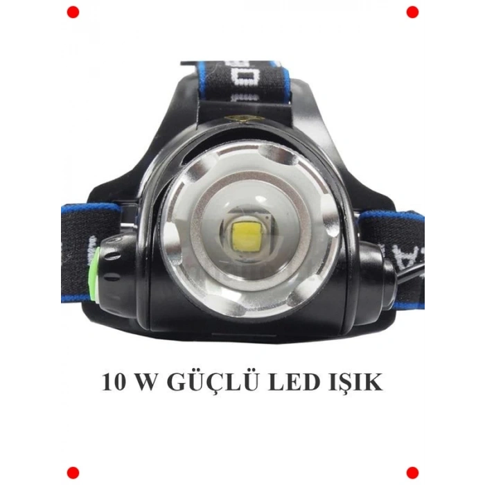 Şarjlı Ayarlanabilir Zoomlu LED Kafa Feneri - 3 Modlu