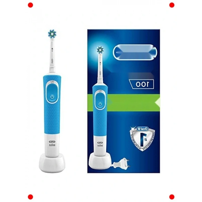Şarjlı Diş Fırçası - Çapraz Hareket Başlık - Mavi