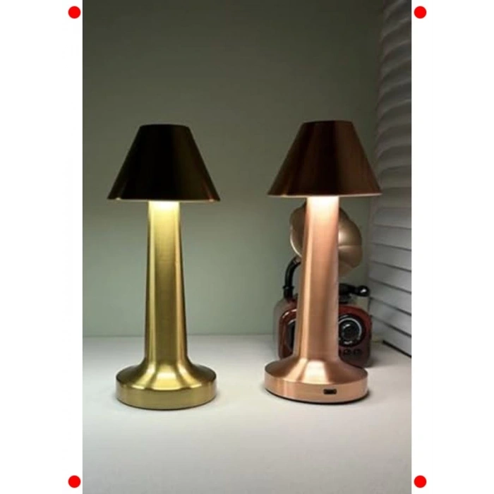 Şarjlı Dokunmatik Rosegold Mantar Masa Lambası