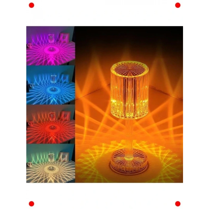 Şarjlı Kristal Elmas Dokunmatik Masa Lambası