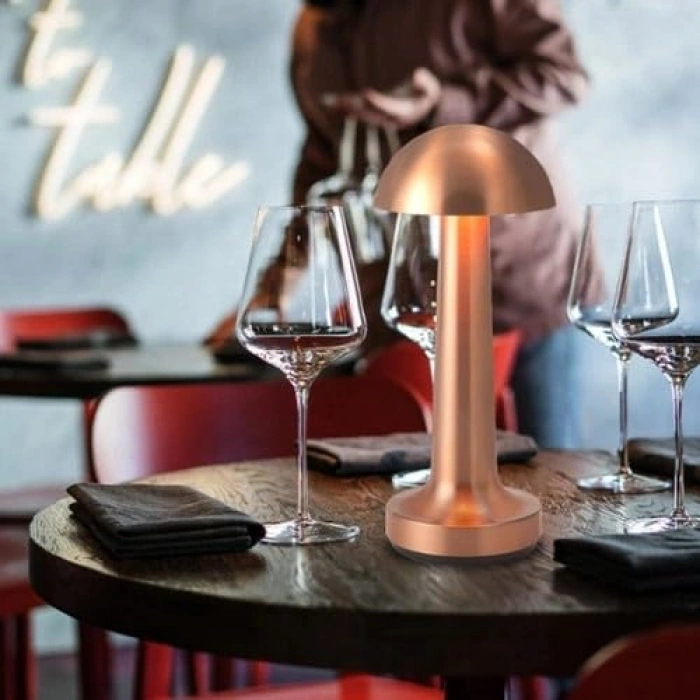Şarjlı Masa Lambası, Dimmerli, 3 Kademeli Işık Modu, Restoran İçin