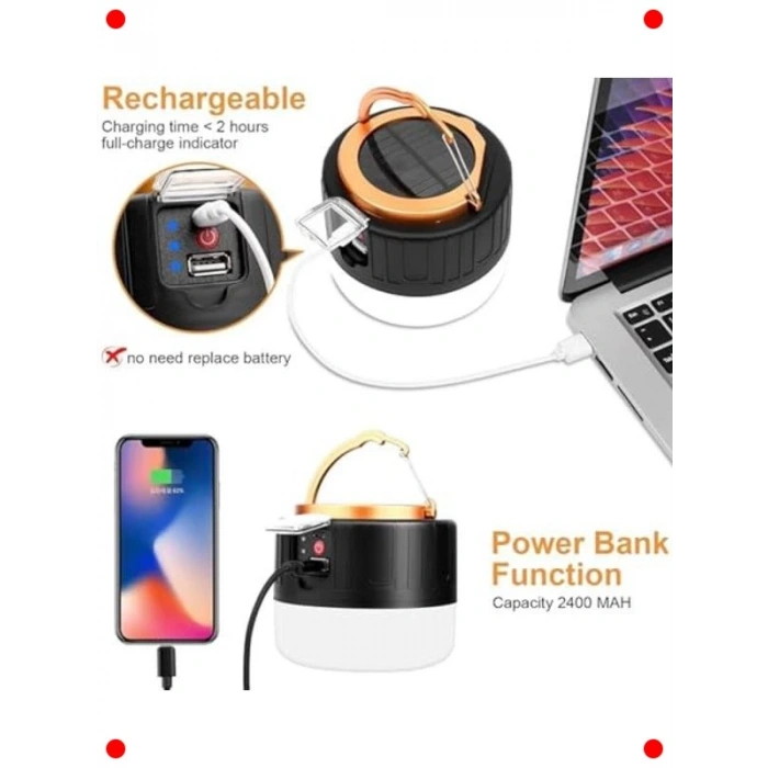 Şarjlı Solar Kamp Feneri