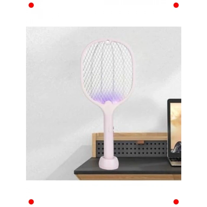 Şarjlı UV Işıklı Elektrikli Sinek Raketi Standlı