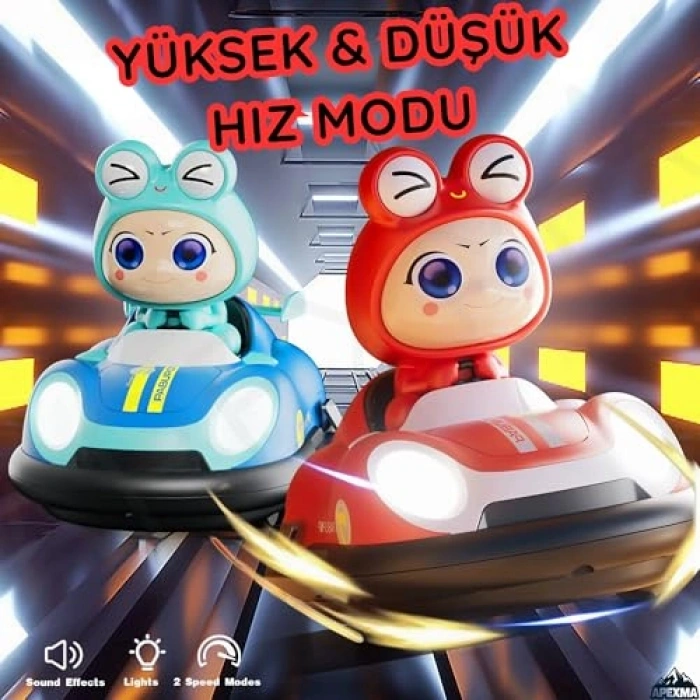 Şarjlı Uzaktan Kumandalı Çarpışan Arabalar, Ses ve Işık Efektli