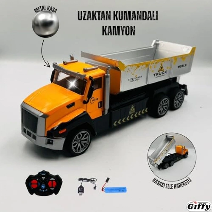 Şarjlı Uzaktan Kumandalı Kamyon, Işıklı ve Hareketli
