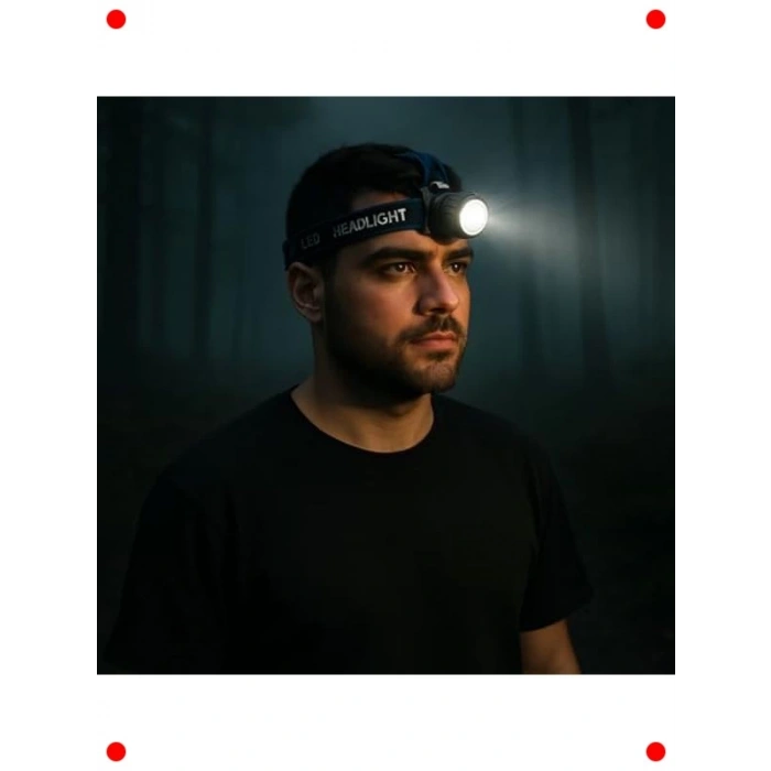 Şarjlı Zoomlu LED Kafa Feneri, Outdoor, 300 Lümen