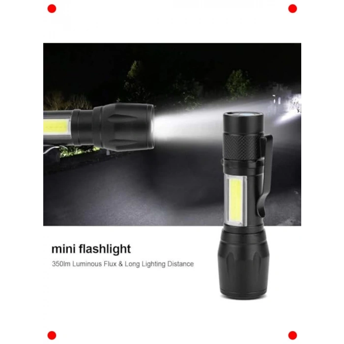 Şarjlı Zoomlu Kompakt LED El Feneri