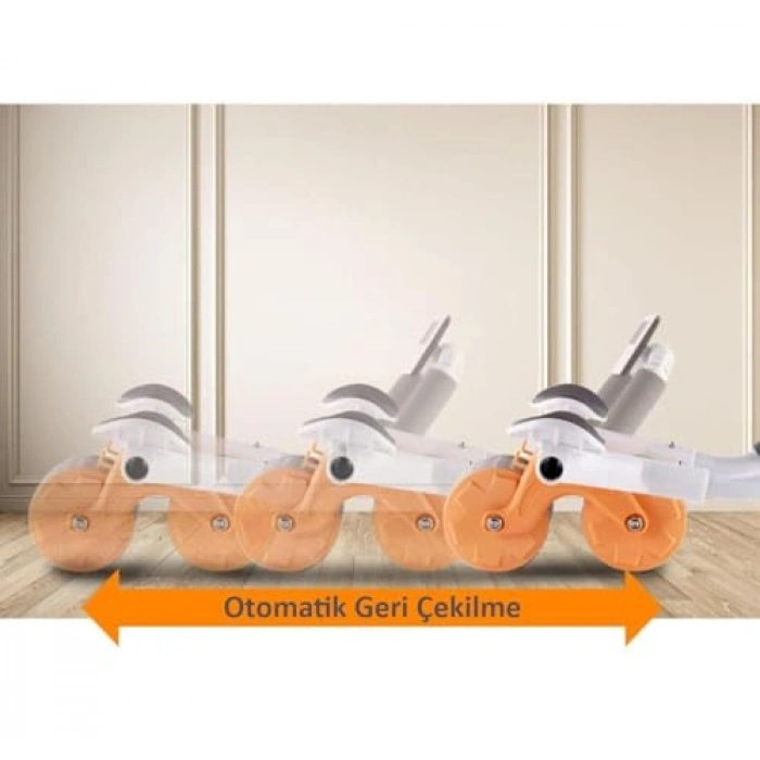 Sayaçlı turuncu karın kası ab roller, telefon tutucu ile