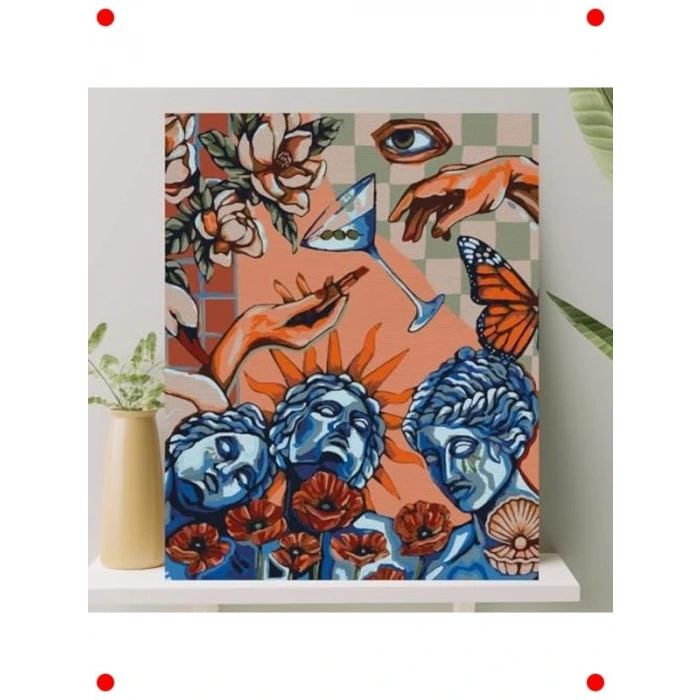 Sayılarla Boyama Tuval Seti 40x50 CM (Çıtalı)