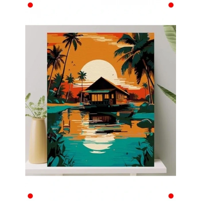 Sayılarla Boyama Tuval Seti - 40x50 cm Çıtalı