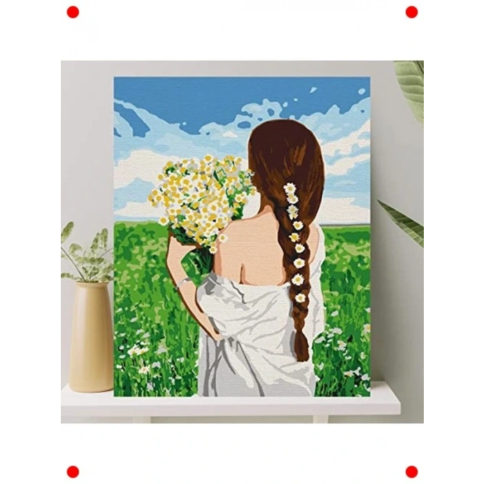 Sayılarla Boyama Tuval Seti - 40x50 cm, Papatyalar