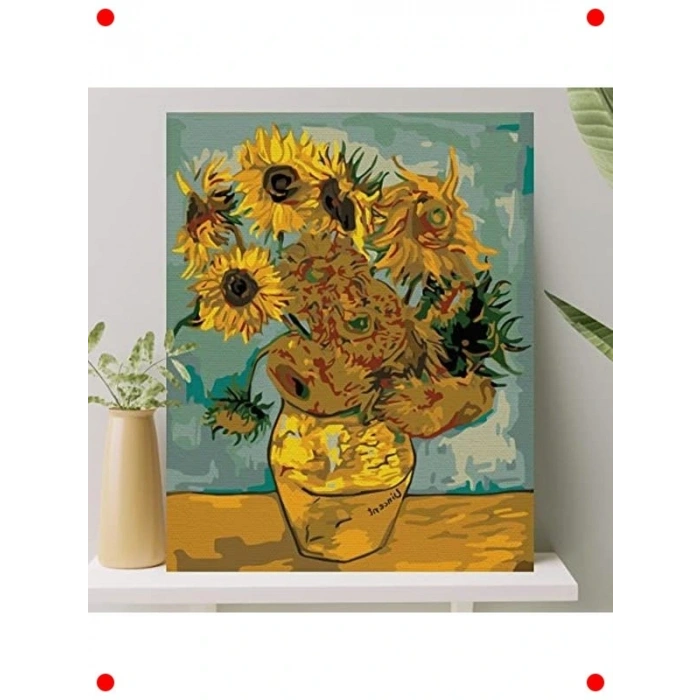 Sayılarla Boyama Tuval Seti - Ayçiçekleri 40x50cm