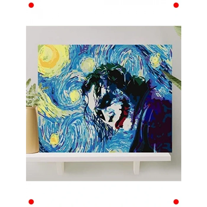 Sayılarla Boyama Tuval Seti: Joker Temalı 40x50 cm (Çıtalı)