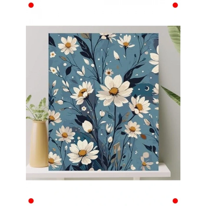 Sayılarla Boyama Tuval Seti - Papatya (40x50 CM)