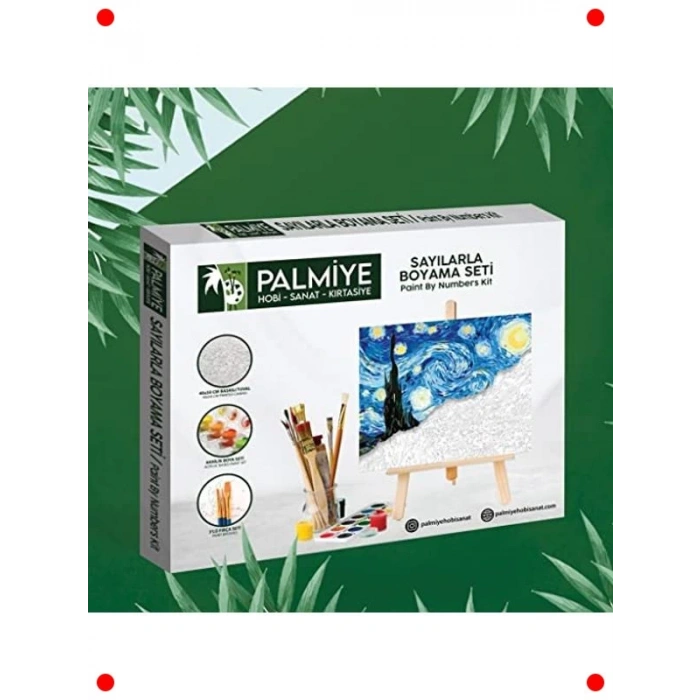 Sayılarla Lale Boyama Seti - Fırça ve Boya Dahil (40x50cm)