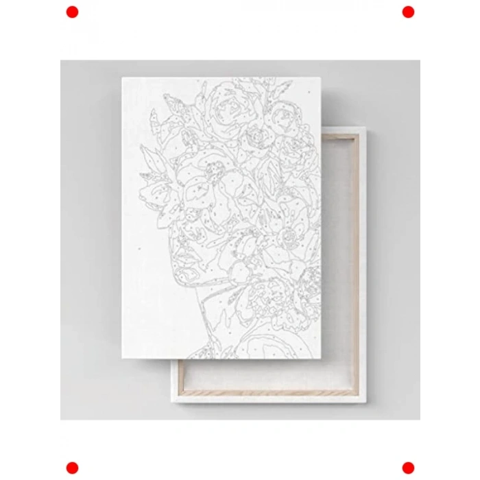 Sayılarla Lale Boyama Seti - Fırça ve Boya Dahil (40x50cm)