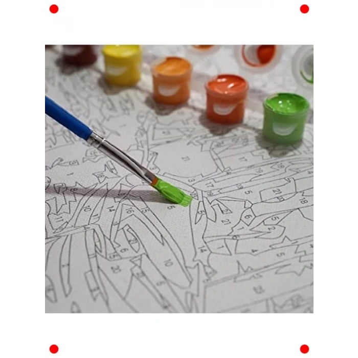 Sayılarla Lale Boyama Seti - Fırça ve Boya Dahil (40x50cm)