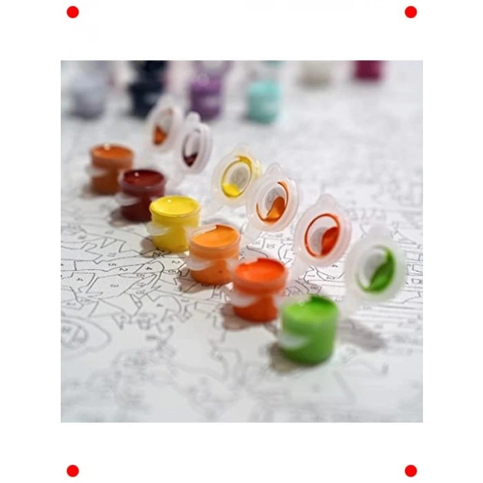 Sayılarla Lale Boyama Seti - Fırça ve Boya Dahil (40x50cm)