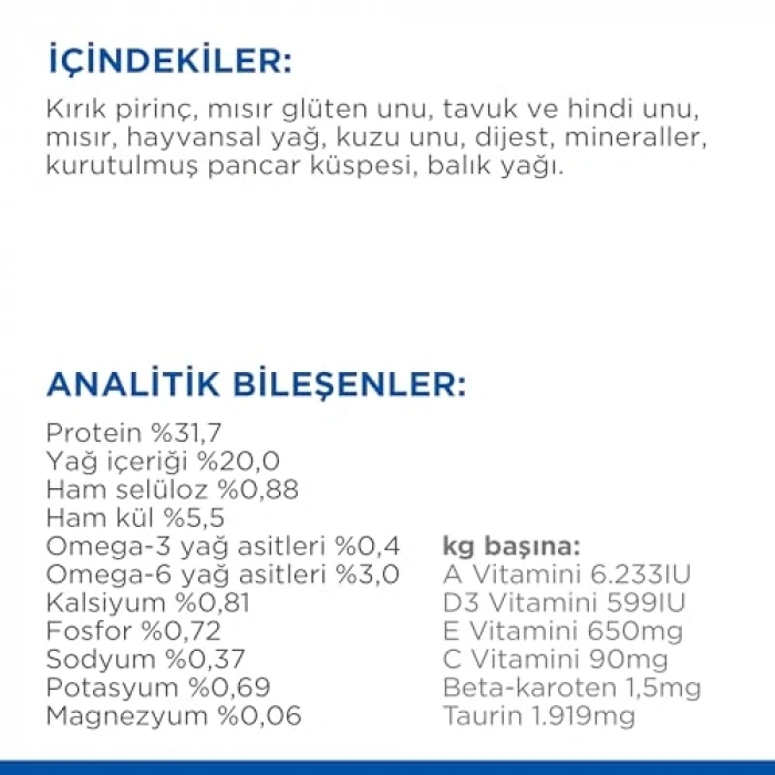 SCIENCE PLAN Yetişkin Kuzulu Kedi Maması 3