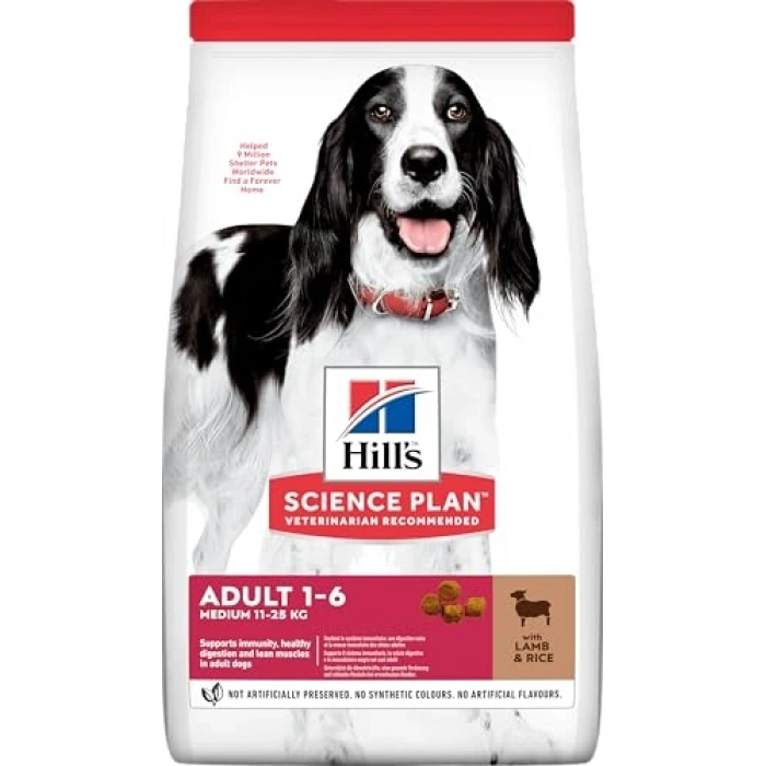 Science Plan Yetişkin Orta Irk Kuzulu ve Pirinçli Köpek Maması 12 + 2