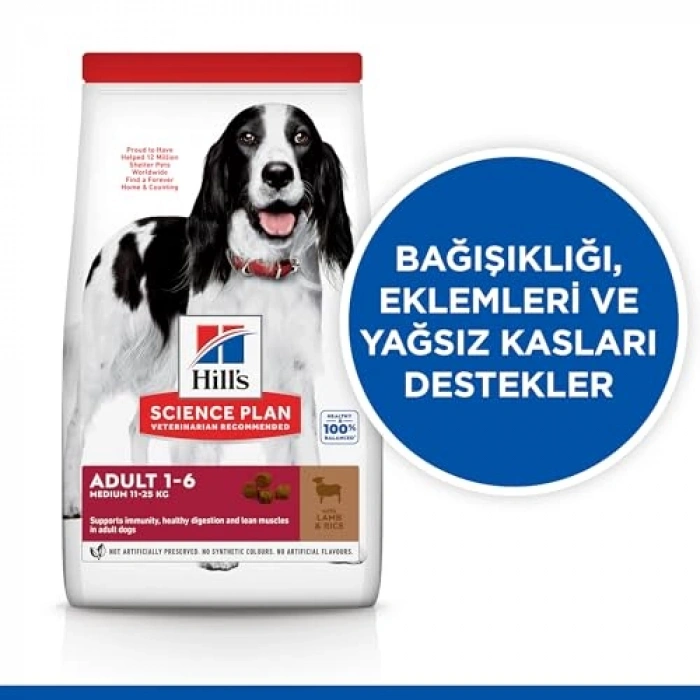 Science Plan Yetişkin Orta Irk Kuzulu ve Pirinçli Köpek Maması 12 + 2