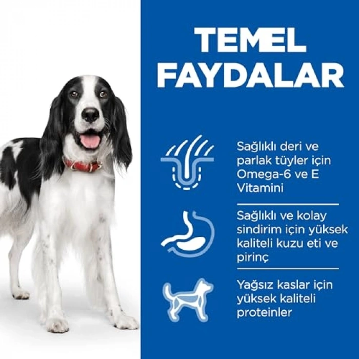 Science Plan Yetişkin Orta Irk Kuzulu ve Pirinçli Köpek Maması 12 + 2