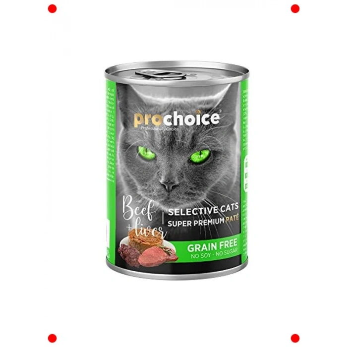 Seçici Yetişkin Kediler İçin Tahılsız Yaş Mama, Sığır ve Ciğerli, 400g