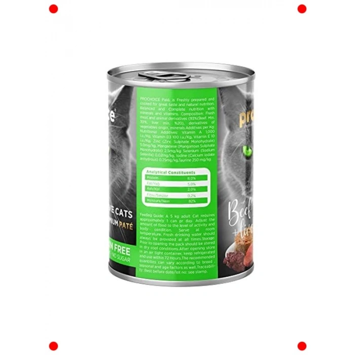 Seçici Yetişkin Kediler İçin Tahılsız Yaş Mama, Sığır ve Ciğerli, 400g