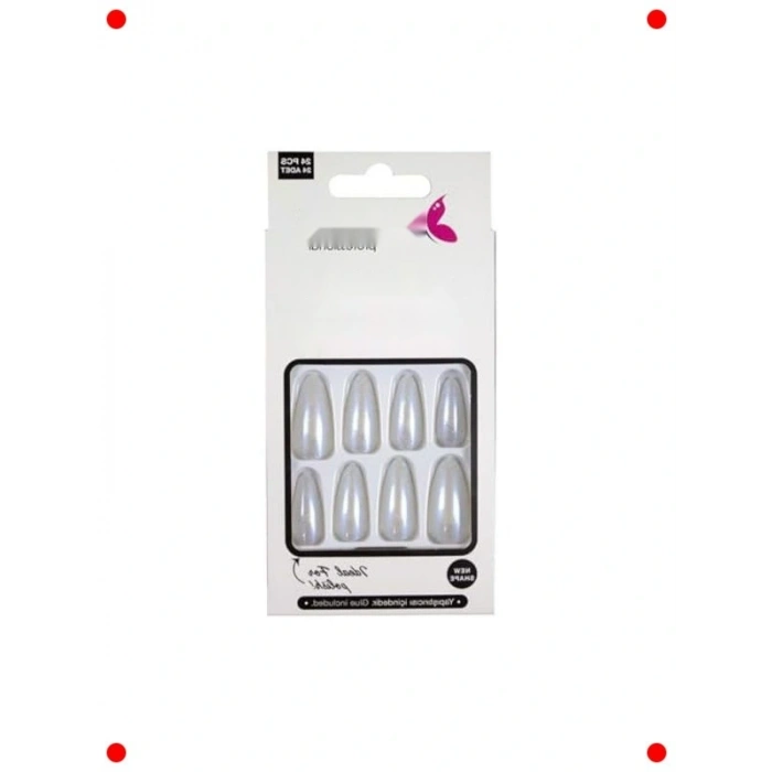 Sedef Görünümlü 24 Adet Takma Tırnak