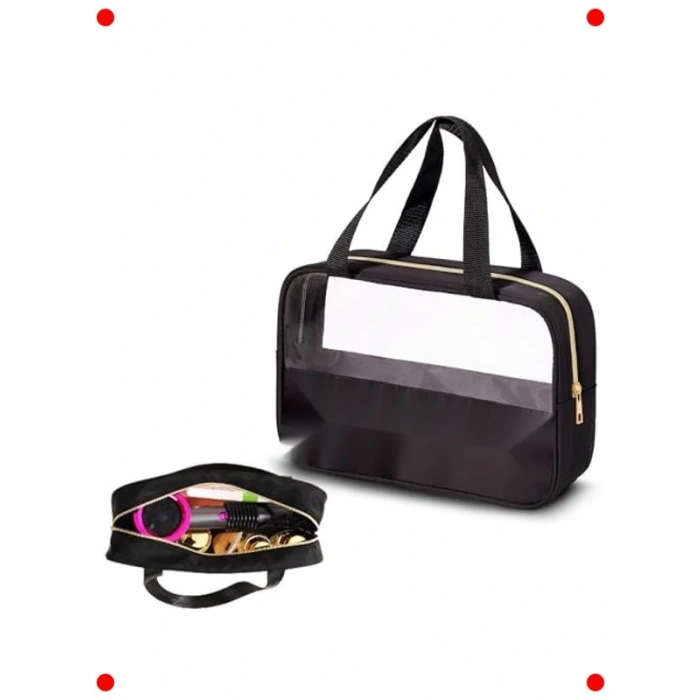 Şeff Kadın Seyahat Makyaj Çantası Siyah