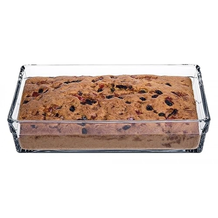 Şeffaf 20 cm x 29 cm Dikdörtgen Borcam Tepsi, 2.5 Litre Kapasiteli