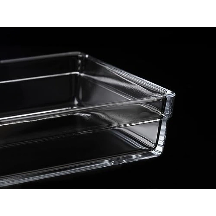 Şeffaf 20 cm x 29 cm Dikdörtgen Borcam Tepsi, 2.5 Litre Kapasiteli