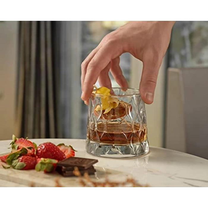 Şeffaf 300 cc Kapasiteye Sahip 4lü Viski Bardak Seti