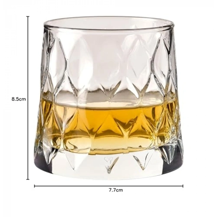 Şeffaf 300 cc Kapasiteye Sahip 4lü Viski Bardak Seti