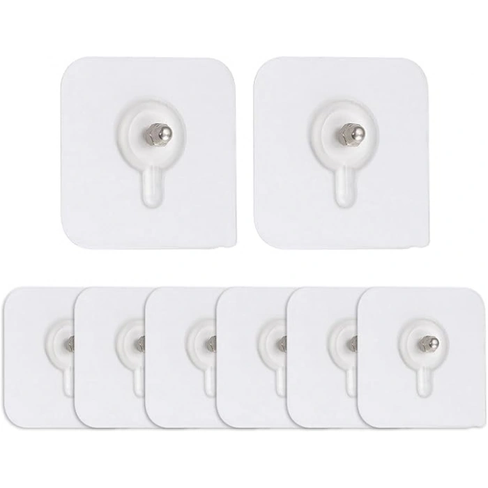 Şeffaf banyo mutfak askı aparatı, 8 adet