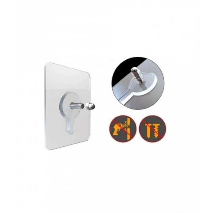 Şeffaf banyo mutfak askı aparatı, 8 adet