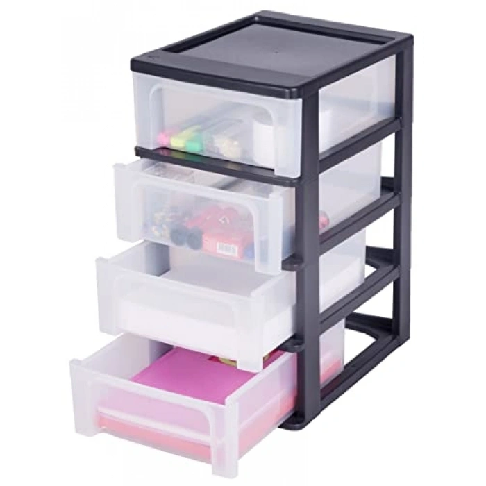 Şeffaf Çekmece Düzenleyici, 4 Çekmeceli, A4 Formatında