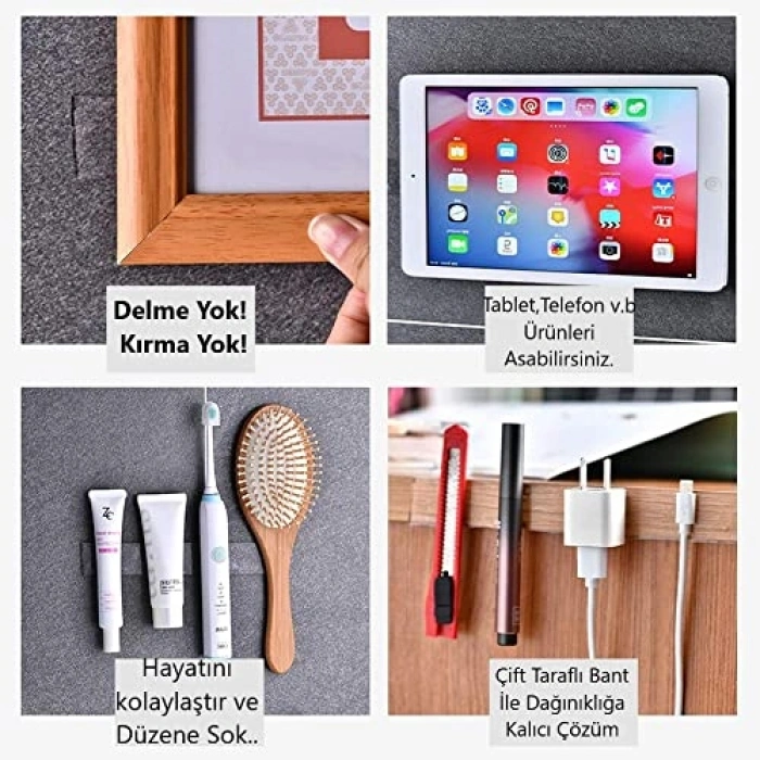 Şeffaf Çift Taraflı Bant, Yıkanabilir, 3 m x 3 cm x 2 mm