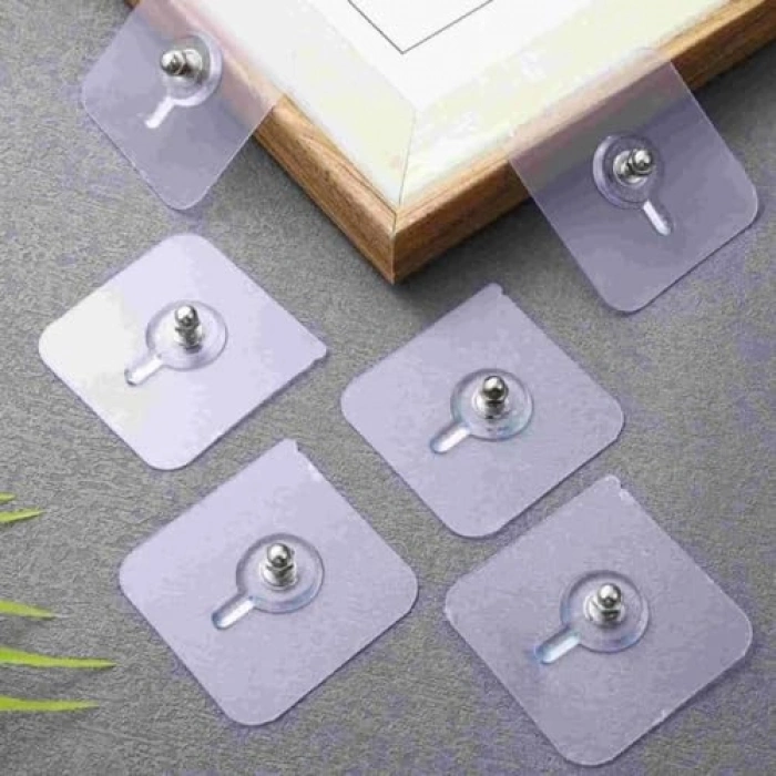 Şeffaf Duvara Monte Vida Kancaları - İz Bırakmayan Asma Çivi Seti (4 Adet)