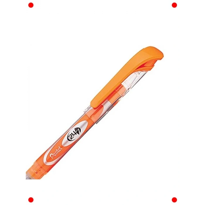 Şeffaf Gövdeli Turuncu Likit Fosforlu Kalem
