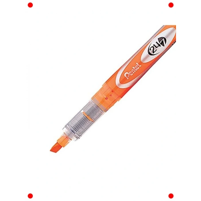 Şeffaf Gövdeli Turuncu Likit Fosforlu Kalem