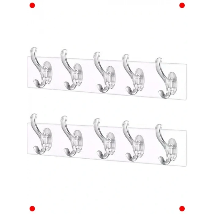 Şeffaf Kendinden Yapışkanlı Çok Askı Seti (10 Adet)