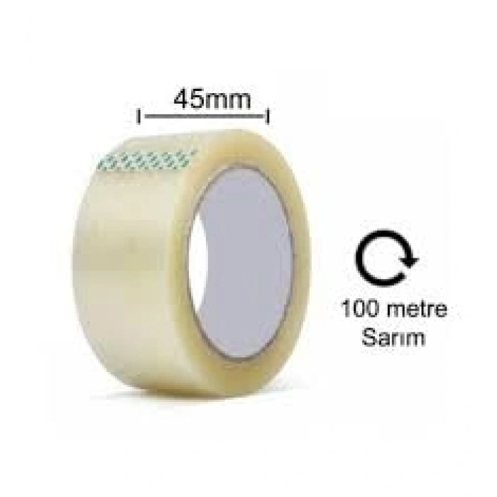 Şeffaf Koli Bandı, 45x100 Metre Boyutunda
