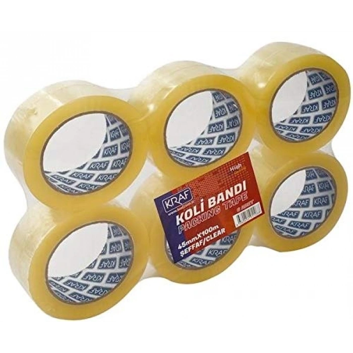 Şeffaf Koli Bantı - 45cm x 100m 6lı Paket