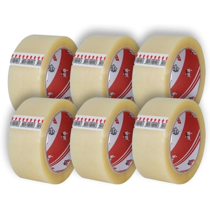 Şeffaf Koli Bantı, 45mm x 100mt Boyutunda 6lı Set