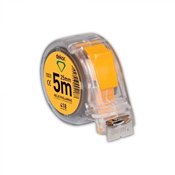 Şeffaf Metre, 5 m x 25 mm, Kullanışlı