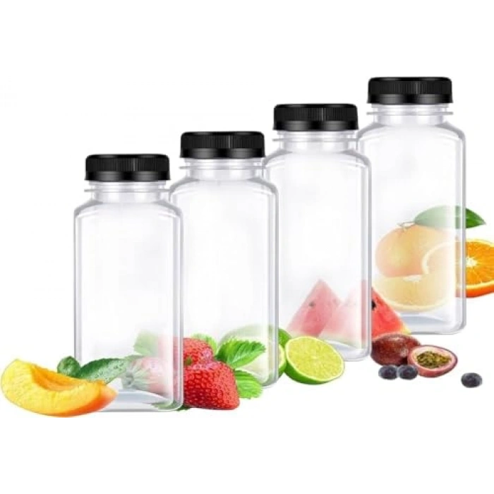 Şeffaf Plastik Smoothie Şişesi, 250 ml Kapasite ile Pratik Kullanım