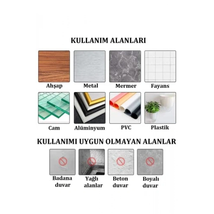 Şeffaf Silikonlu Çift Taraflı Bant, Su Geçirmez Akrilik