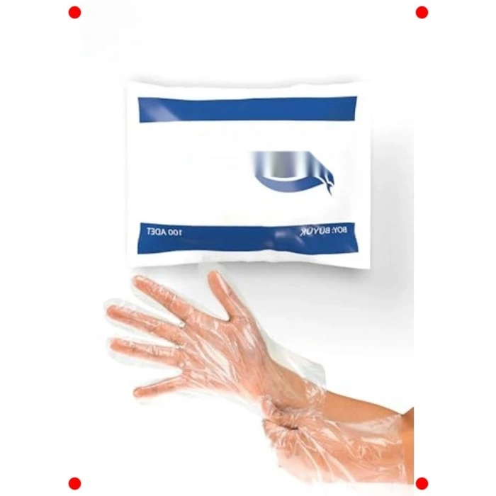 Şeffaf Tek Kullanımlık Eldiven PE 100lü Paket