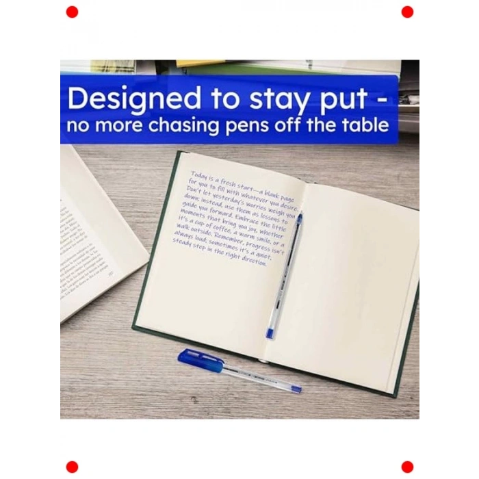 Şeffaf Üçgen Gövdeli Tükenmez Kalem (Mavi, 50 Adet)